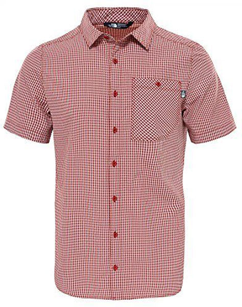 Рубашка мужская The North Face M S/S Hypress, цвет: красный, белый. T0CD5Z619. Размер M (50)T0CD5Z619 Рубашка мужская The North Face M S/S Hypress, цвет: красный, белый. T0CD5Z619. Размер M (50)T0CD5Z619Стильная мужская рубашка The North Face, изготовленная из нейлона с полиэстером, необычайно мягкая и приятная на ощупь, не сковывает движения и позволяет коже дышать, обеспечивая наибольший комфорт. Рубашка со степенью защиты от ультрафиолета UPF50 подходит для путешествий - отличный вариант для природы и не только.Модная рубашка с отложным воротником и короткими рукавами застегивается на пластиковые пуговицы по всей длине изделия. По бокам предусмотрены разрезы. Смещенные швы на плечах обеспечивают удобство ношения рюкзака. Модель оформлена принтом в клетку и на груди слева дополнена накладным карманом на пуговице. Эта рубашка идеальный вариант для повседневного гардероба.Такая модель порадует настоящих ценителей комфорта и практичности!