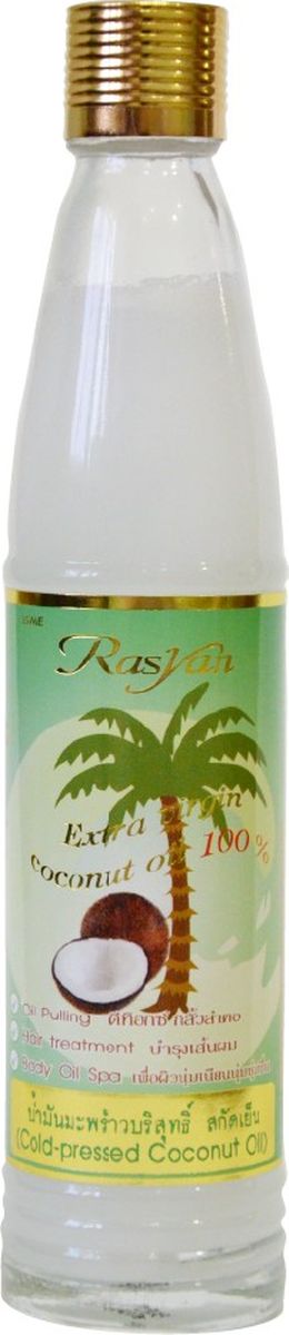 RasYan Масло кокосовое 100% (стекло), 90 мл.1134 RasYan Масло кокосовое 100% (стекло), 90 мл.1134Изготовлено методом холодного отжима без использования химических ингредиентов и нагрева, что позволяет сохранить полезные свойства, большую питательную и биологическую ценность масла. Является природным источником лауриновой кислоты и витамина Е, которые придают бархатистость коже. Масло питает кожу, устраняет раздражение и все проявления сухости кожи и волос, разглаживает морщины. При использовании как маски для волос и втирания в кожу головы, препятствует выпадению волос. Не содержит никаких добавок и может использоваться не только как косметическое средство, но и в качестве добавки в пищу.