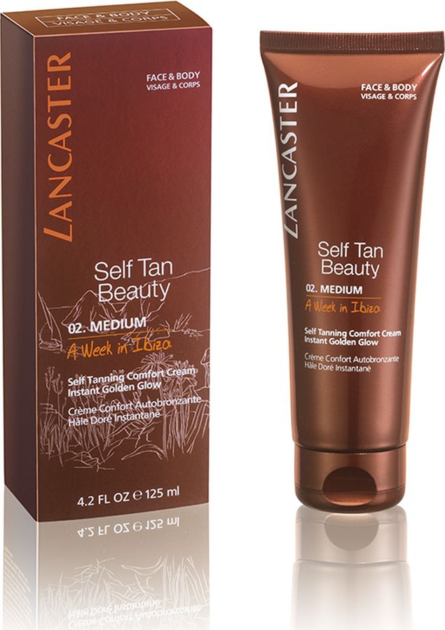 Lancaster Self Tan Beauty Крем-комфорт автобронзант для моментального золотистого загара оттенок 02 средний – Неделя на ибице 125 мл lancaster sun care масло шелковистое для тела для усиления загара spf30 sun care масло шелковистое для тела для усиления загара spf30