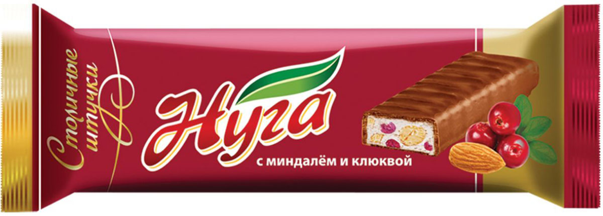 Столичные штучки Нуга с миндалем и клюквой в молочной шоколадной глазури, 60 г1213 Столичные штучки Нуга с миндалем и клюквой в молочной шоколадной глазури, 60 г1213Нуга с миндалем и клюквой в молочной шоколадной глазури придется по вкусу вашему малышу и вам.Сладости Столичные штучки давно полюбились за натуральный состав и нежный вкус. Десерт изготовлен из свежих и отборных ингредиентов. В составе нет консервантов и красителей.Идеальное сочетание вкуснейшей нуги, орехов, ягод клюквы и сладкой шоколадной глазури подарят минуты настоящего удовольствия.