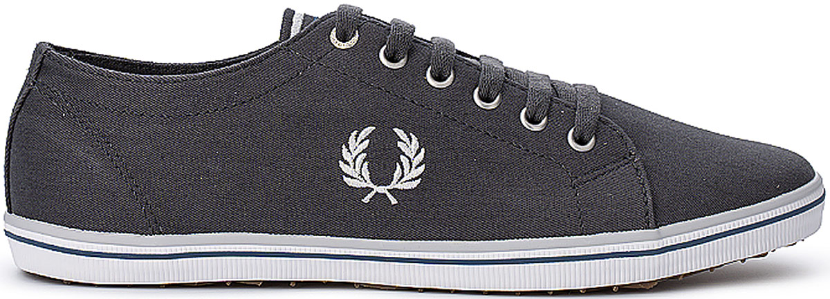 Кеды Fred Perry Kingston Twill, цвет: темно-серый. B6259U-282. Размер 8 (41)B6259U-282 Кеды Fred Perry Kingston Twill, цвет: темно-серый. B6259U-282. Размер 8 (41)B6259U-282Стильные кеды Kingston Twill от Fred Perry покорят вас с первого взгляда! Модель выполнена из плотного текстиля. Одна из боковых сторон модели оформлена вышивкой в виде логотипа бренда, другая сторона - перфорацией, стилизованной под люверсы. Язычок оформлен вышитыми полосками. Шнуровка обеспечивает надежную фиксацию обуви на ноге. Стелька и подкладка из текстиля гарантируют комфорт при движении. Прочная резиновая подошва с рельефным рисунком обеспечивает сцепление с любой поверхностью. Такие кеды займут достойное место в вашем гардеробе.