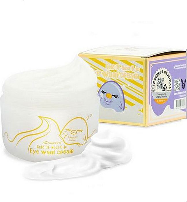Elizavecca Крем для век на основе ласточкиного гнезда Gold CF Nest B-JO Eye Want Cream, 100 мл7015 Elizavecca Крем для век на основе ласточкиного гнезда Gold CF Nest B-JO Eye Want Cream, 100 мл7015Крем с ласточкиным гнездом поможет осветлить темные круги под глазами, разгладить гусиные лапки, сделать кожу более подтянутой и свежей.Текстура крема очень нежная, сливочная, хорошо распределяется, что очень важно для нежной кожи вокруг глаз, быстро впитывается, не оставляя жирного блеска и не утяжеляя кожу.