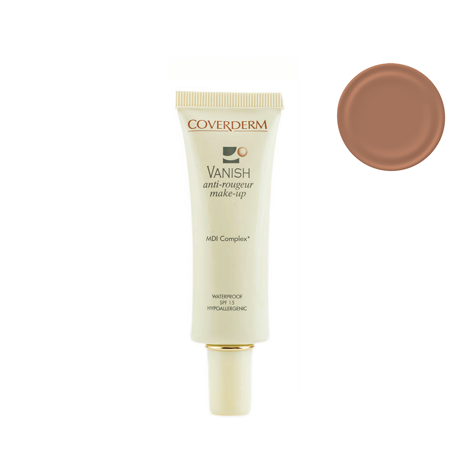 Coverderm Vanish Make-up Тональный крем для кожи с куперозом и покраснениями Colorceuticals Тон №5 SPF 15, 30млC1035.5 Coverderm Vanish Make-up Тональный крем для кожи с куперозом и покраснениями Colorceuticals Тон №5 SPF 15, 30млC1035.52 в 1 – уход и макияж в течение дня! Тональный крем, который превосходно маскирует все проявления купероза и покраснения кожи, одновременно с этим оказывает лечебное действие для улучшения микроциркуляции и снижения купероза. Обладает обезжиренной, водостойкой формулой. Благодаря легкой текстуре прекрасно впитывается, придает коже бархатистость. Входящие в состав крема MDI комплекс и фукоидан укрепляют сосудистую стенку и уменьшают признаки купероза и покраснений на коже. Витамин Е и изофланы оказывают дополнительный антивозрастной эффект, крем успокаивает и смягчает кожу. SPF 15 уменьшает агрессивное воздействие ультрафиолетовых лучей, повреждающих мелкие капилляры кожи.