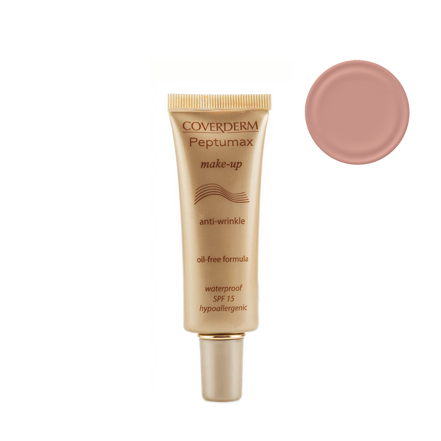 Coverderm Peptumax Make-up Антивозрастной тональный крем с биомиметическими пептидами Colorceuticals Тон №1, SPF 15, 30млС2015.1 Coverderm Peptumax Make-up Антивозрастной тональный крем с биомиметическими пептидами Colorceuticals Тон №1, SPF 15, 30млС2015.12 в 1 – уход и макияж в течение дня! Тональный крем, обогащенный биомиметическими пептидами, снижает уровень глубоких и мелких морщин. В составе новое поколение биомиметических пептидов и формула активных компонентов, направленных на интенсивную борьбу против мимических морщин, а также морщин, вызванных возрастными изменениями и фотостарением. Обезжиренная водостойкая формула тонального крема, имеет легкую текстуру, прекрасно ложится. Придает коже бархатистость, оказывает длительное увлажняющее действие. Стойкий результат в течение дня ? Гипоаллергенная формула ? Клинически протестирован дерматологами