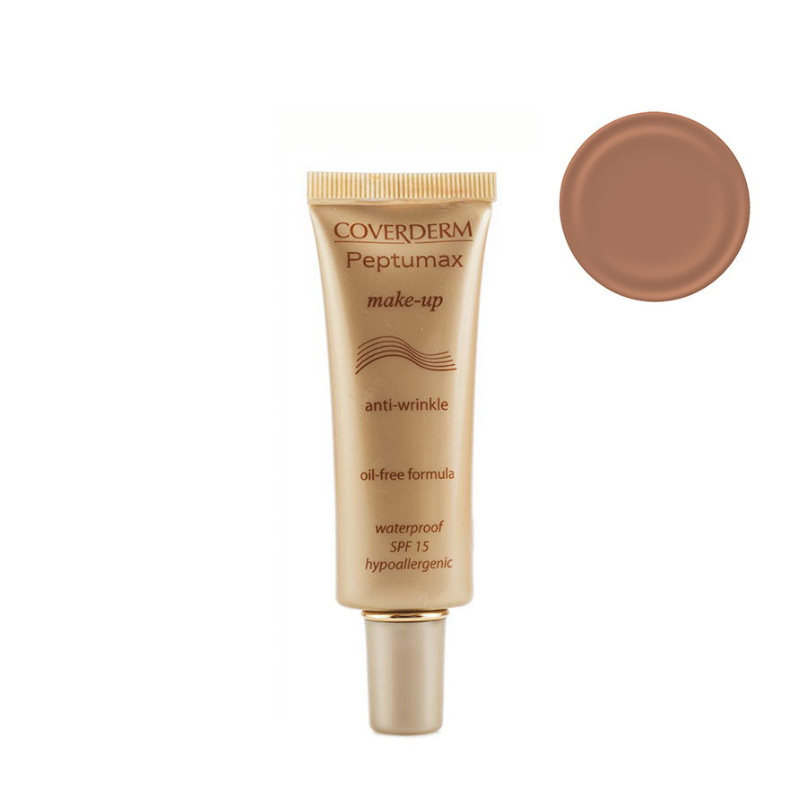 Coverderm Peptumax Make-up Антивозрастной тональный крем с биомиметическими пептидами Colorceuticals Тон №5, SPF 15, 30млС2015.5 Coverderm Peptumax Make-up Антивозрастной тональный крем с биомиметическими пептидами Colorceuticals Тон №5, SPF 15, 30млС2015.52 в 1 – уход и макияж в течение дня! Тональный крем, обогащенный биомиметическими пептидами, снижает уровень глубоких и мелких морщин. В составе новое поколение биомиметических пептидов и формула активных компонентов, направленных на интенсивную борьбу против мимических морщин, а также морщин, вызванных возрастными изменениями и фотостарением. Обезжиренная водостойкая формула тонального крема, имеет легкую текстуру, прекрасно ложится. Придает коже бархатистость, оказывает длительное увлажняющее действие. Стойкий результат в течение дня ? Гипоаллергенная формула ? Клинически протестирован дерматологами
