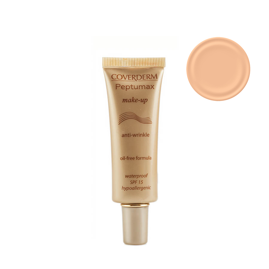 Coverderm Peptumax Make-up Антивозрастной тональный крем с биомиметическими пептидами Colorceuticals Тон №13, SPF 15, 30млС2015.13 Coverderm Peptumax Make-up Антивозрастной тональный крем с биомиметическими пептидами Colorceuticals Тон №13, SPF 15, 30млС2015.132 в 1 – уход и макияж в течение дня! Тональный крем, обогащенный биомиметическими пептидами, снижает уровень глубоких и мелких морщин. В составе новое поколение биомиметических пептидов и формула активных компонентов, направленных на интенсивную борьбу против мимических морщин, а также морщин, вызванных возрастными изменениями и фотостарением. Обезжиренная водостойкая формула тонального крема, имеет легкую текстуру, прекрасно ложится. Придает коже бархатистость, оказывает длительное увлажняющее действие. Стойкий результат в течение дня ? Гипоаллергенная формула ? Клинически протестирован дерматологами
