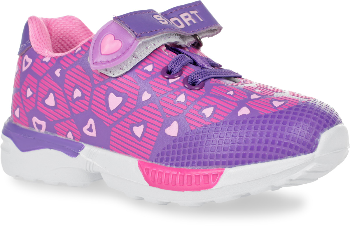 Кроссовки для девочки Мифер, цвет: фиолетовый. 7705D. Размер 21