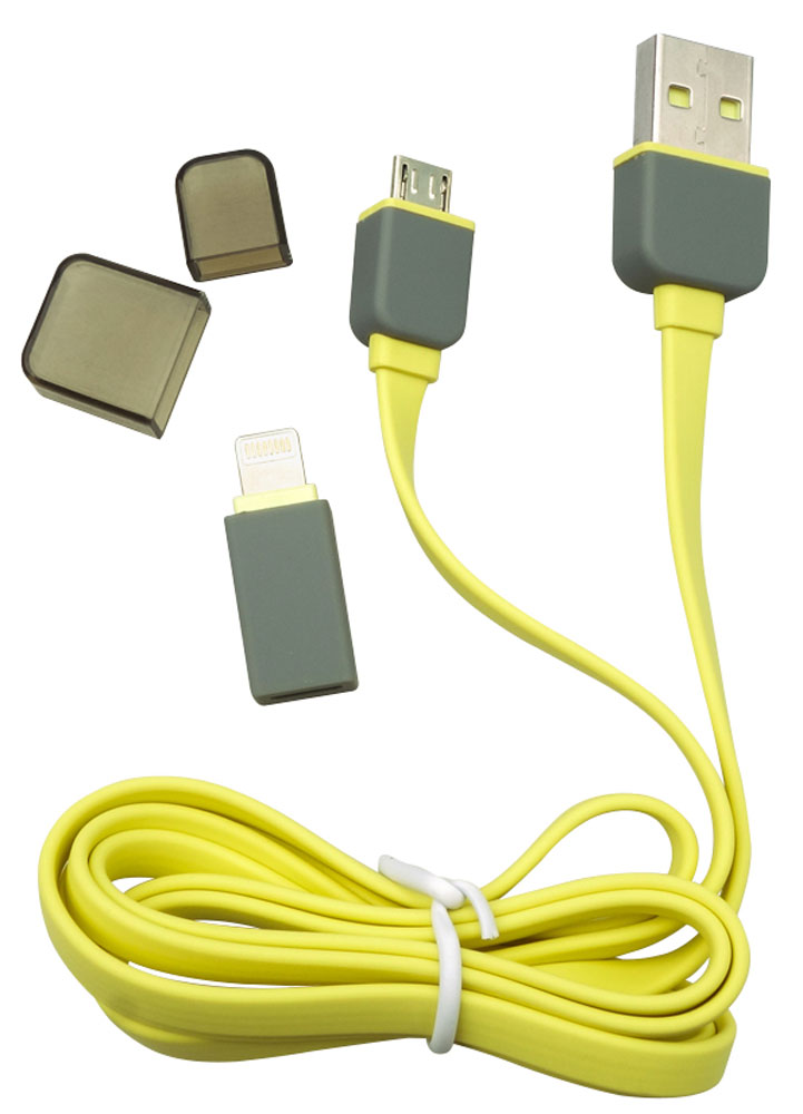 Harper CCH-517 Yellow, кабель USB-microUSB/Lightning