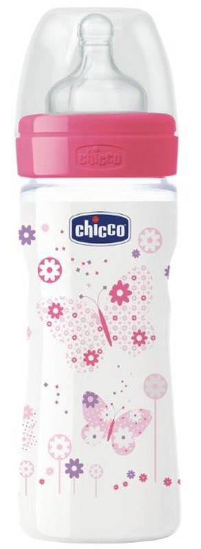 Chicco Бутылочка для кормления Well-Being Boy от 2 месяцев 250 мл цвет розовый
