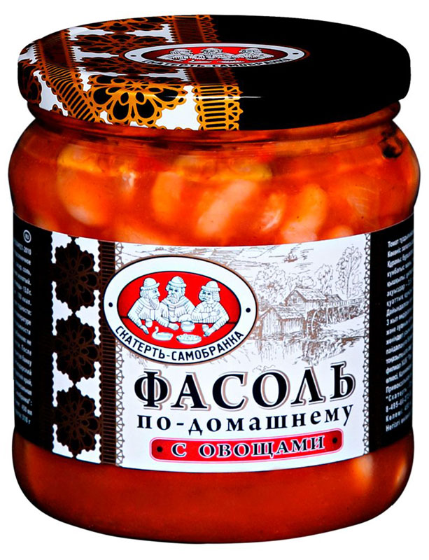 Скатерть-Самобранка фасоль с овощами, 450 мл4607067557544 Скатерть-Самобранка фасоль с овощами, 450 мл4607067557544Фасоль в томатном соусе с овощами по-домашнему рецепту. Готовое блюдо станет превосходной закуской на праздничном столе.