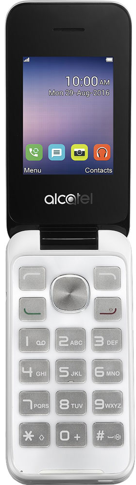 Alcatel OT-2051D, White2051D-3BALRU1 Alcatel OT-2051D, White2051D-3BALRU1Alcatel OT-2051D - традиционный кнопочный телефон-раскладушка, компактный и простой в использовании. Он обеспечит владельцу возможность вести телефонные разговоры и обмениваться SMS-сообщениями. Удобная клавиатура позволяет с легкостью набрать нужный номер или текстовое сообщение. 2-мегапиксельная камера придется кстати, если на пути попалось что-то интересное. При этом ы сможете как сделать эффектное фото, так и вести видеозапись различных событий.В Alcatel OT-2051D предусмотрено FM-радио и аудиоплеер. Вы можете прослушивать любимые радиопередачи или аудиозаписи в любом месте, где бы вы ни находились. Слот для карты памяти объемом до 32 Гб обеспечит вам возможность записи огромного количества любимых песен!Alcatel OT-2051D оснащен двумя слотами для SIM-карт позволит вам комбинировать наиболее выгодные тарифы различных операторов, а также сочетать рабочую SIM-карту с SIM-картой для общения с близкими в одном устройстве.Телефон сертифицирован EAC и имеет русифицированную клавиатуру, меню и Руководство пользователя.