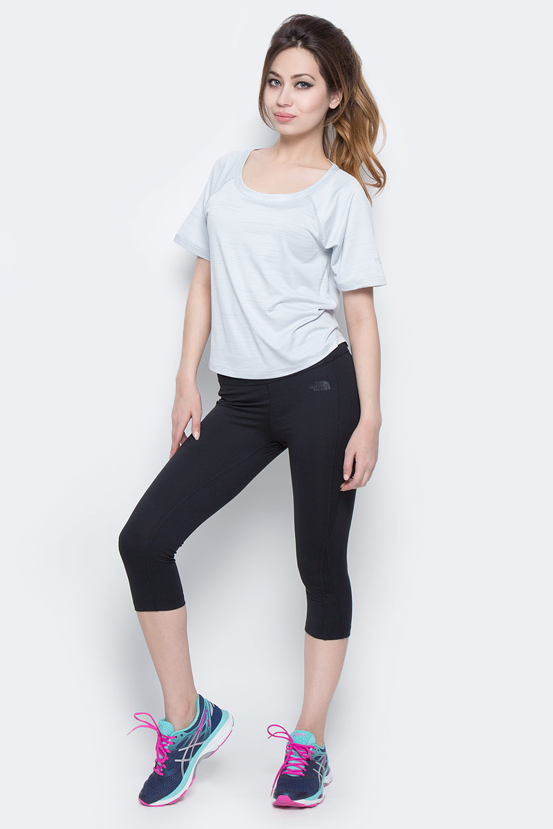 Футболка для фитнеса женская The North Face W Mtvn Stripe S/S, цвет: светло-серый. T92V92PF3. Размер XS (40)T92V92PF3 Футболка для фитнеса женская The North Face W Mtvn Stripe S/S, цвет: светло-серый. T92V92PF3. Размер XS (40)T92V92PF3Женская футболка The North Face изготовлена из хлопка и полиэстера. Модель выполнена с круглой горловиной и короткими рукавами.