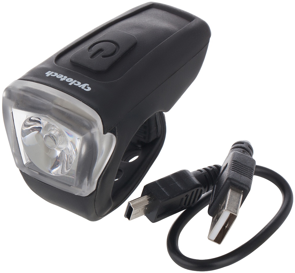 Фонарь велосипедный Cyclotech, передний. CFL-5CFL-5 Фонарь велосипедный Cyclotech, передний. CFL-5CFL-5Передний велосипедный фонарь Cyclotech с аккумулятором заряжается через мини-USB-порт, шнур в комплекте. Количество светодиодов: 1. Количество режимов работы: 3. Мощность светового потока: 25 люмен.