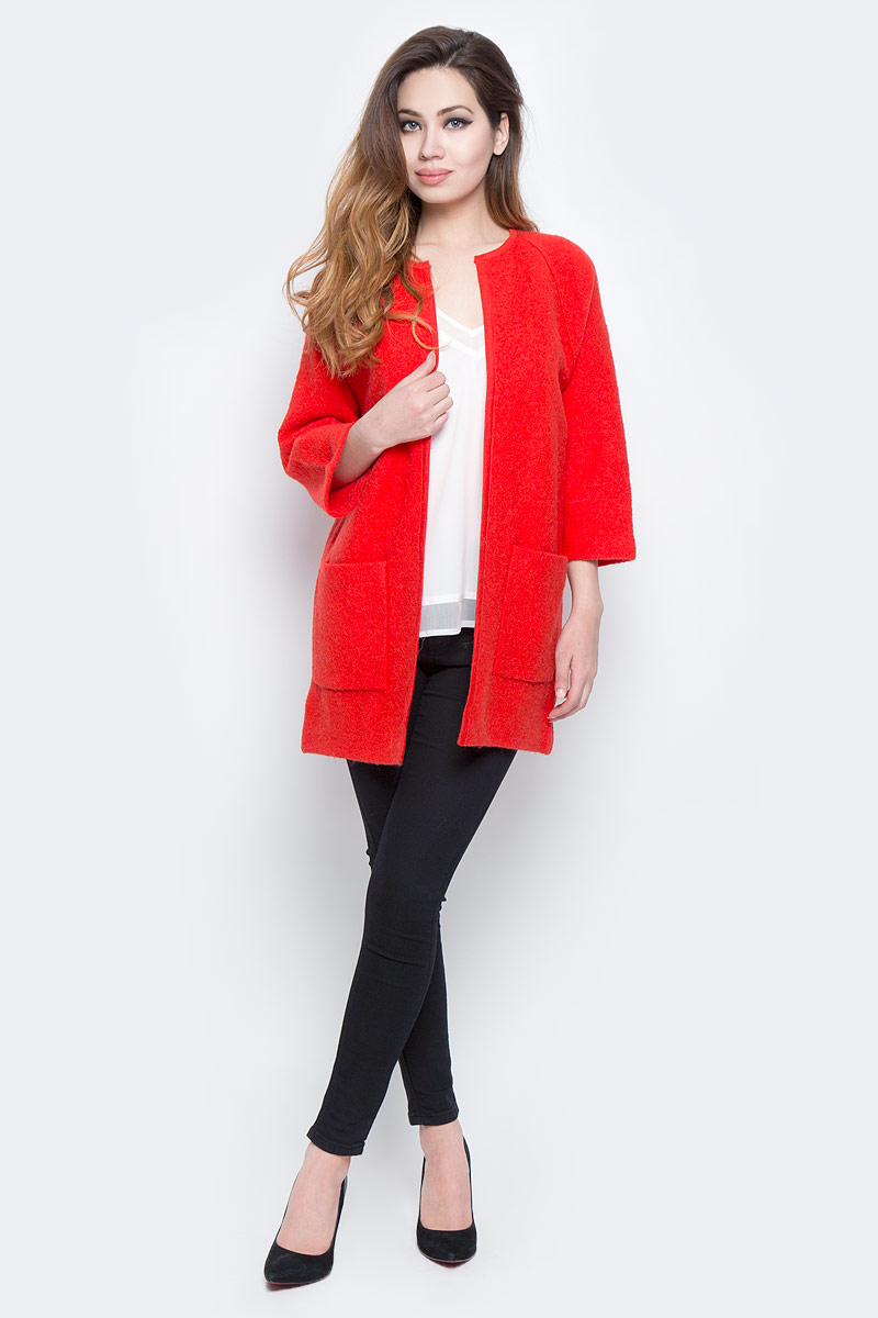 Кардиган женский Selected Femme, цвет: красный. 16053953. Размер L (46)16053953_Flame Scarlet Кардиган женский Selected Femme, цвет: красный. 16053953. Размер L (46)16053953_Flame ScarletЖенский кардиган Selected Femme изготовлен из натуральной шерсти мериноса. Кардиган свободного кроя с рукавами 3/4 и круглым вырезом горловины. Модель имеет два накладных кармана спереди.