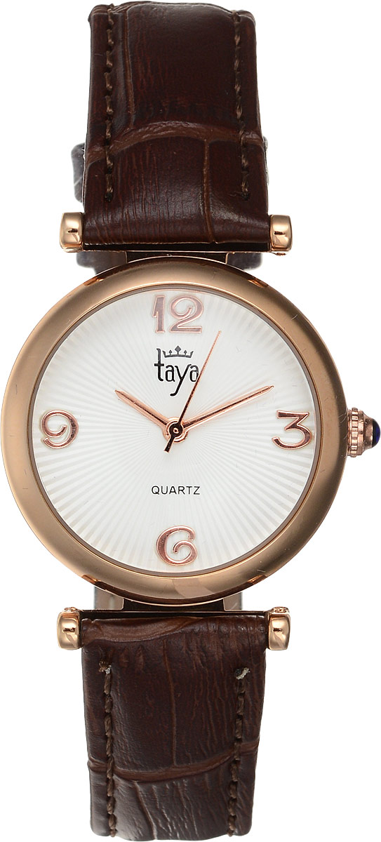 Часы наручные женские Taya, цвет: золотистый, коричневый. T-W-0003