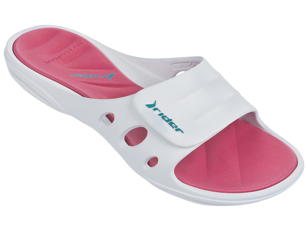 Шлепанцы женские Rider Key Ix Fem, цвет: белый, розовый. 81906-23003. Размер BRA 35 (36)81906-23003 Шлепанцы женские Rider Key Ix Fem, цвет: белый, розовый. 81906-23003. Размер BRA 35 (36)81906-23003Женские шлепанцы Key Ix Fem от Rider выполнены из ПВХ. Верх оснащен застежкой-липучкой и дополнен перфорацией. Стелька из материала ЭВА комфортна при движении. Основание подошвы дополнено рифлением.