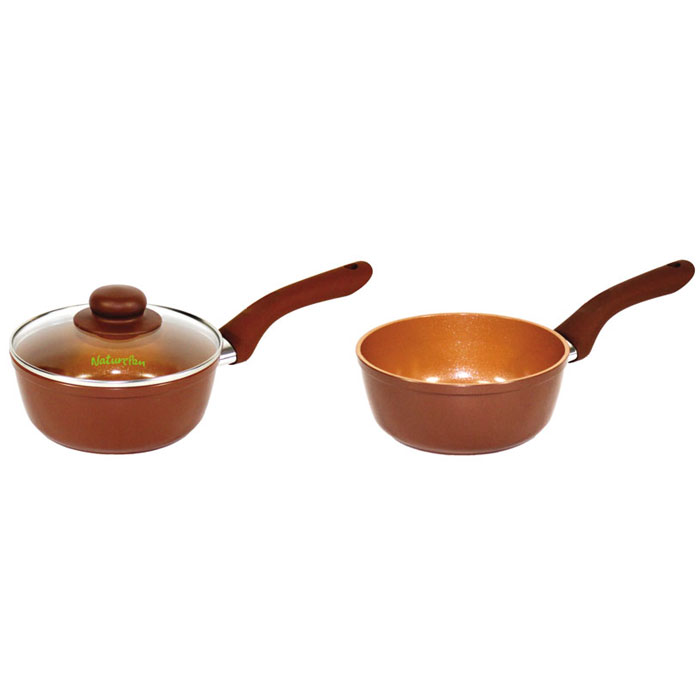 Ковш NaturePan Ceramic с крышкой, с керамическим покрытием, 1 лCrS16 Ковш NaturePan Ceramic с крышкой, с керамическим покрытием, 1 лCrS16Ковш NaturePan Ceramic выполнен из высококачественного алюминия с керамическим покрытием.Ковш снабжен крышкой из алюминия и стекла с не нагревающейся ручкой. Крышка позволяет следить за процессом приготовления блюд без потери тепла, сохраняет аромат и вкус блюд.