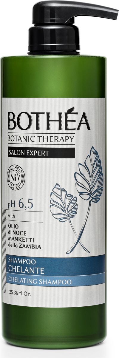 Bothea Хелатирующий шампунь на основе масла ореха Манкетти из Замбии Chelating Shampoo рН 6.5 - 750 млBT00003 Bothea Хелатирующий шампунь на основе масла ореха Манкетти из Замбии Chelating Shampoo рН 6.5 - 750 млBT00003Bothea Chelating Shampoo pH 6.5 - Хелатирующий шампунь на основе масла ореха Манкетти из Замбии (750 мл). Содержит фитокератин и орех Манкетти из Замбии. Хелатирующий шампунь подготавливающий волосы к последующим техническим процедурам. Его специальная формула глубоко очищает и устраняет инородные компоненты (металл, фиксирующие смолистые вещества, средства укладки), вызывающие нежелательный барьерный эффект. Шампунь улучшает эффективность последующего ухода, поскольку создает оптимальные условия pH для открытия чешуек волоса.