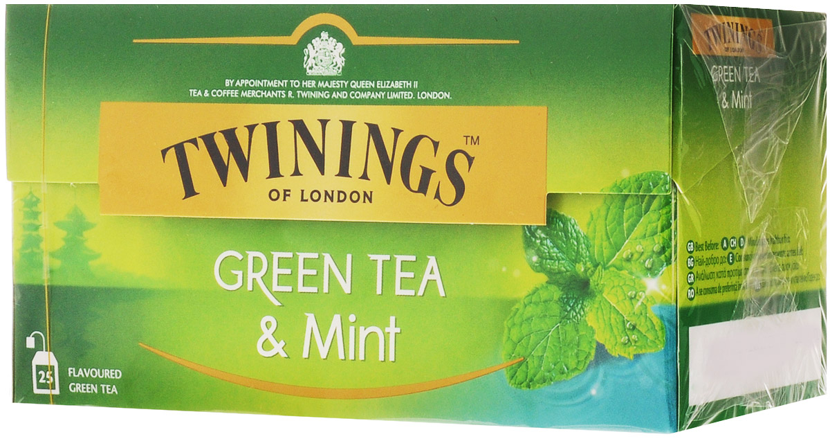 Twinings Mint чай зеленый в пакетиках, 25 шт070177173203 Twinings Mint чай зеленый в пакетиках, 25 шт070177173203Чай Twinings - это истинно английский напиток премиум-класса, который выпускается одним из лидеров международного рынка чая.Компания была основана в 1706 Томасом Твайнингом, который открыл свой частный чайный салон в Лондоне, на улице Стрэнд.