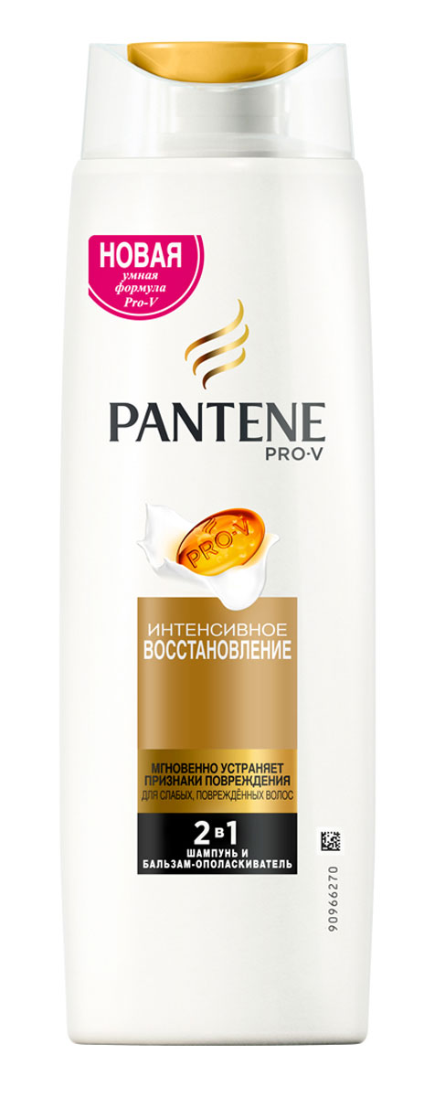 Pantene Pro-V Шампунь 2в1 Интенсивное восстановление, для слабых и поврежденных волос, 400 мл81601103 Pantene Pro-V Шампунь 2в1 Интенсивное восстановление, для слабых и поврежденных волос, 400 мл81601103Благодаря обогащенной восстанавливающей формуле с особыми веществами, питающими волосы на микроуровне, шампунь и бальзам-ополаскиватель Pantene Pro-V 2в1 Интенсивное восстановление помогает удерживать влагу глубоко внутри, что придает волосам здоровый внешний вид и блеск. Шампунь и бальзам-ополаскиватель Pantene Pro-V 2в1 борется с признаками повреждения и питает поврежденные или сухие волосы, делая их гладкими, сияющими и здоровыми. Для наилучших результатов используйте с бальзамом-ополаскивателем и средствами для ухода за волосами Pantene Pro-V Интенсивное восстановление.