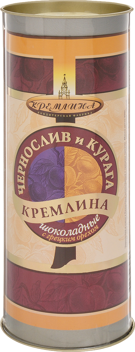 Кремлина Чернослив и курага в шоколаде с грецким орехом, 250 г4607039270303 Кремлина Чернослив и курага в шоколаде с грецким орехом, 250 г4607039270303Ассорти из конфет с сухофруктами в оригинальной упаковке туба с европейским дизайном даст вам возможность почувствовать теплоту лучиков французского и турецкого солнца, под которым нежились спелые сливы и сладкие абрикосы.