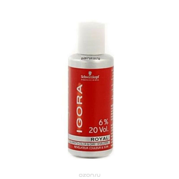 Igora Royal 6% Лосьон-окислитель 60 мл1740455 Igora Royal 6% Лосьон-окислитель 60 мл1740455Лосьон-окислитель для применения со всем ассортиментом Igora Royal и осветляющим порошком Igora Vario Blond Plus. 6%