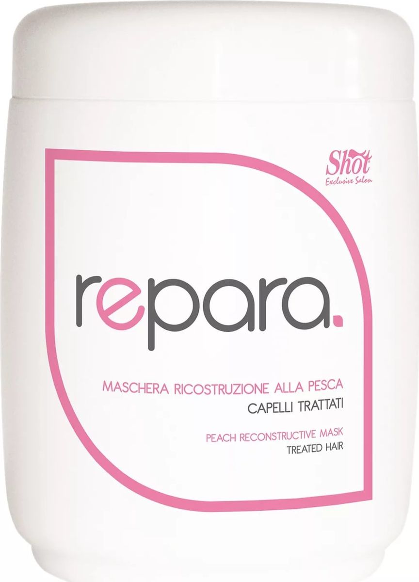 Shot Peach Reconstructive Mask - Восстанавливающая маска с персиком для поврежденных волос 1000 млSHRE117 Shot Peach Reconstructive Mask - Восстанавливающая маска с персиком для поврежденных волос 1000 млSHRE117Восстанавливающая маска от Shot проникает глубоко в структуру волосяного стержня и укрепляет его.Средство идеально подходит для очень сухих и поврежденных волос. Также маска от Шот благотворно воздействует на кожу головы и делает волосы приятными на ощупь.Результат: После применения маски от Shot волосы становятся мягче и эластичнее, они легко расчесываются и блестят.