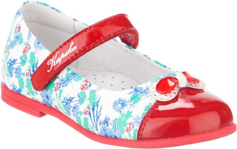 Туфли для девочки Kapika, цвет: белый, красный, голубой. 22400к-2. Размер 26