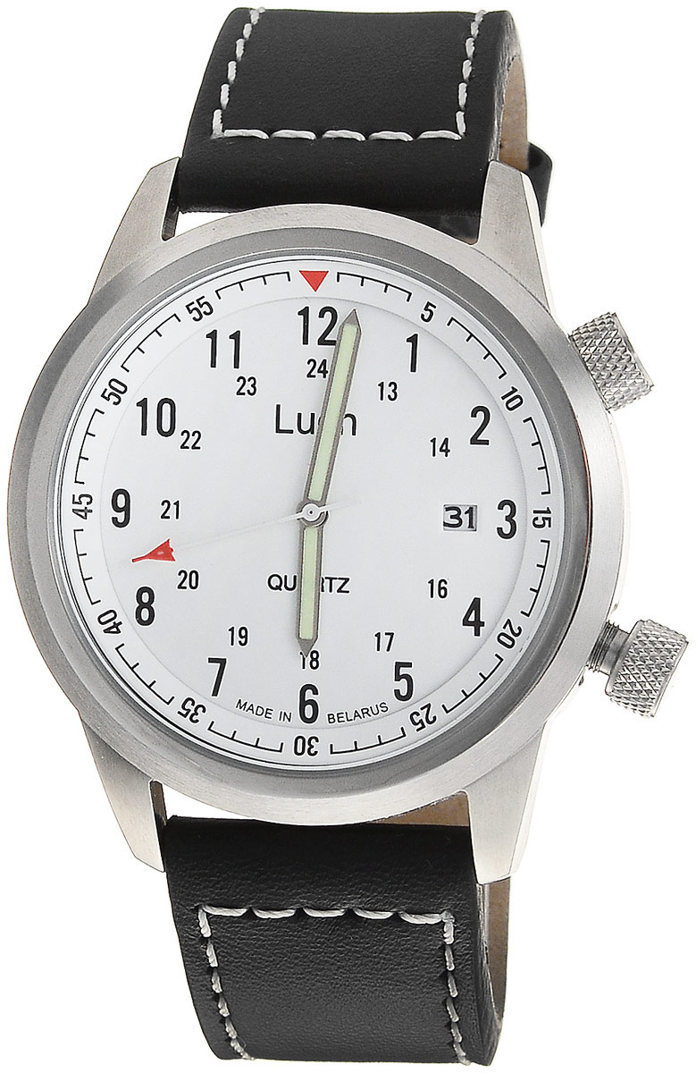 Наручные часы мужские Луч, цвет: белый, черный, красный, зеленый. 729080262