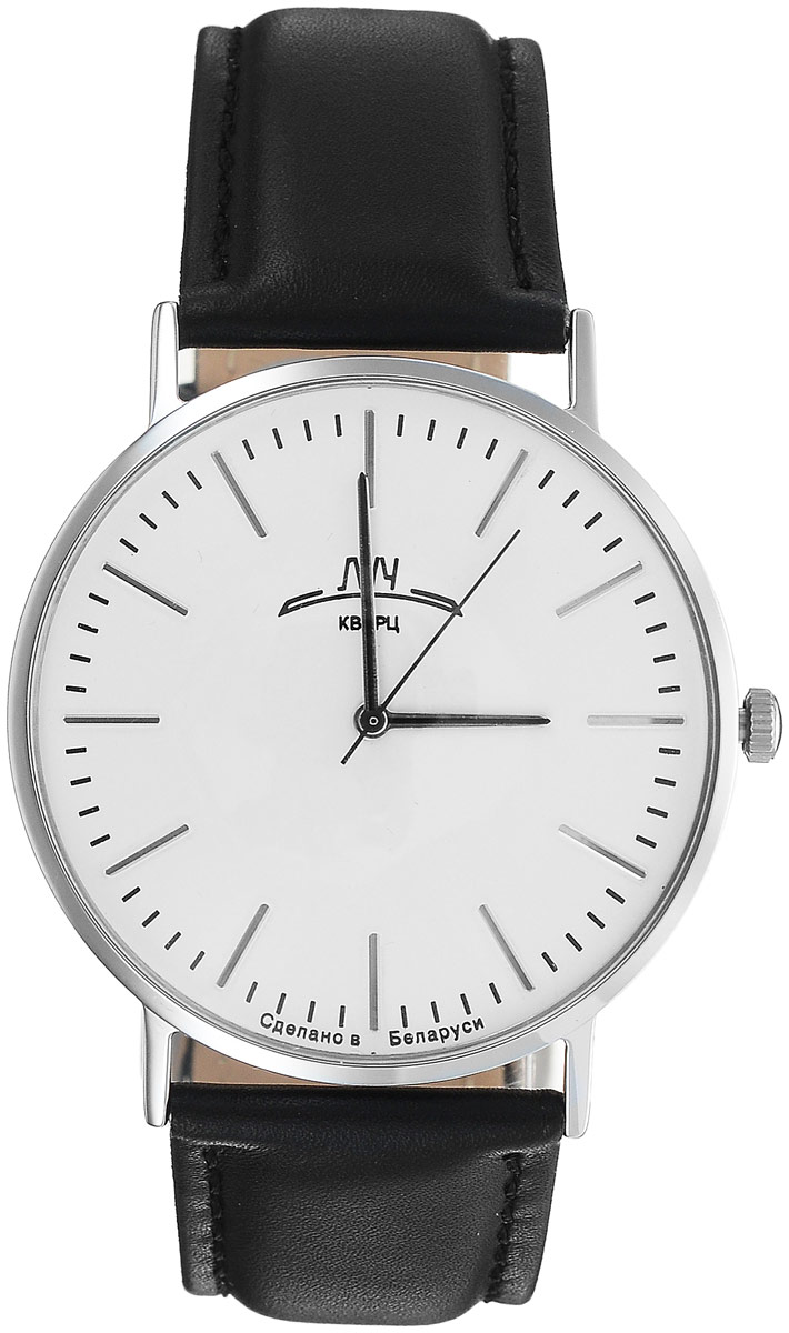 Наручные часы мужские Луч Ретро, цвет: черный, белый, серебристый. 71851414