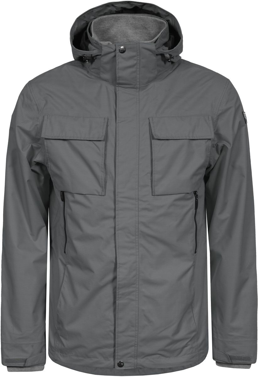 Куртка мужская Icepeak, цвет: серый. 756013520IV_575. Размер XS (46)756013520IV_575 Куртка мужская Icepeak, цвет: серый. 756013520IV_575. Размер XS (46)756013520IV_575Мужская куртка с подкладкой Icepeak выполнена из качественного полиэстера. Модель с длинными рукавами застегивается на застежку-молнию и планку с кнопками. Изделие дополнено капюшоном и шестью внешними карманами. Манжеты рукавов и внутренняя часть воротника-стойки оформлены эластичными трикотажными вставками.