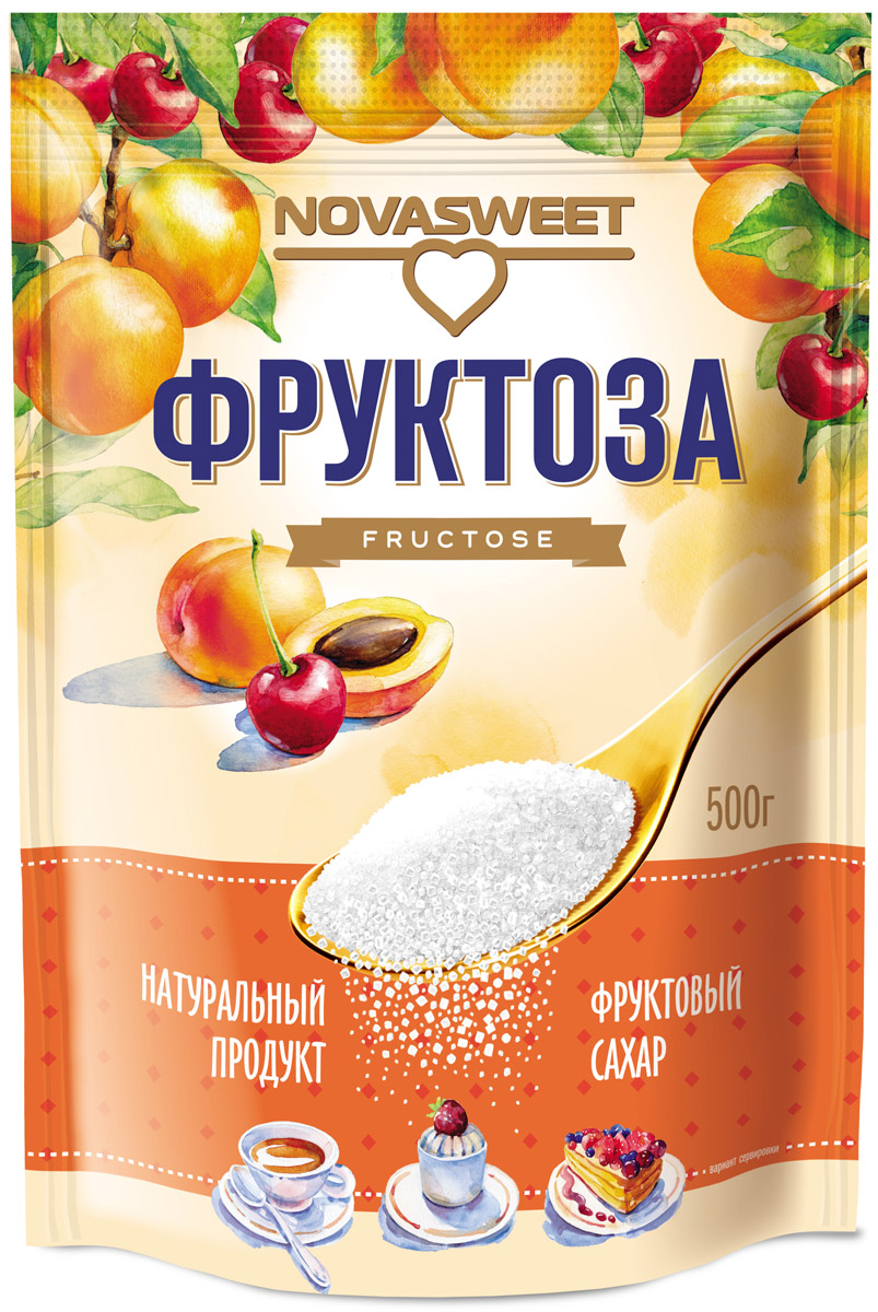 Novasweet фруктоза, 500 г4607013790025 Novasweet фруктоза, 500 г4607013790025Фруктоза NOVASWEET - натуральный фруктовый сахар - используется в домашней кулинарии, в напитках, молочных продуктах, при консервирование овощей и фруктов, для приготовления выпечки, варенья, фруктовых салатов, мороженого и десертов. 100% натуральный продукт обладает приятным вкусомусиливает вкус и аромат фруктов и ягод снижает калорийность блюдодин из самых безопасных видов сахаров низкий гликемический индекс (ГИ=19 единиц)*, т. е.- не вызывает резкого повышения уровня глюкозы в крови человека- медленные углеводы (медленное высвобождение энергии) рекомендована для диетического и диабетического питания
