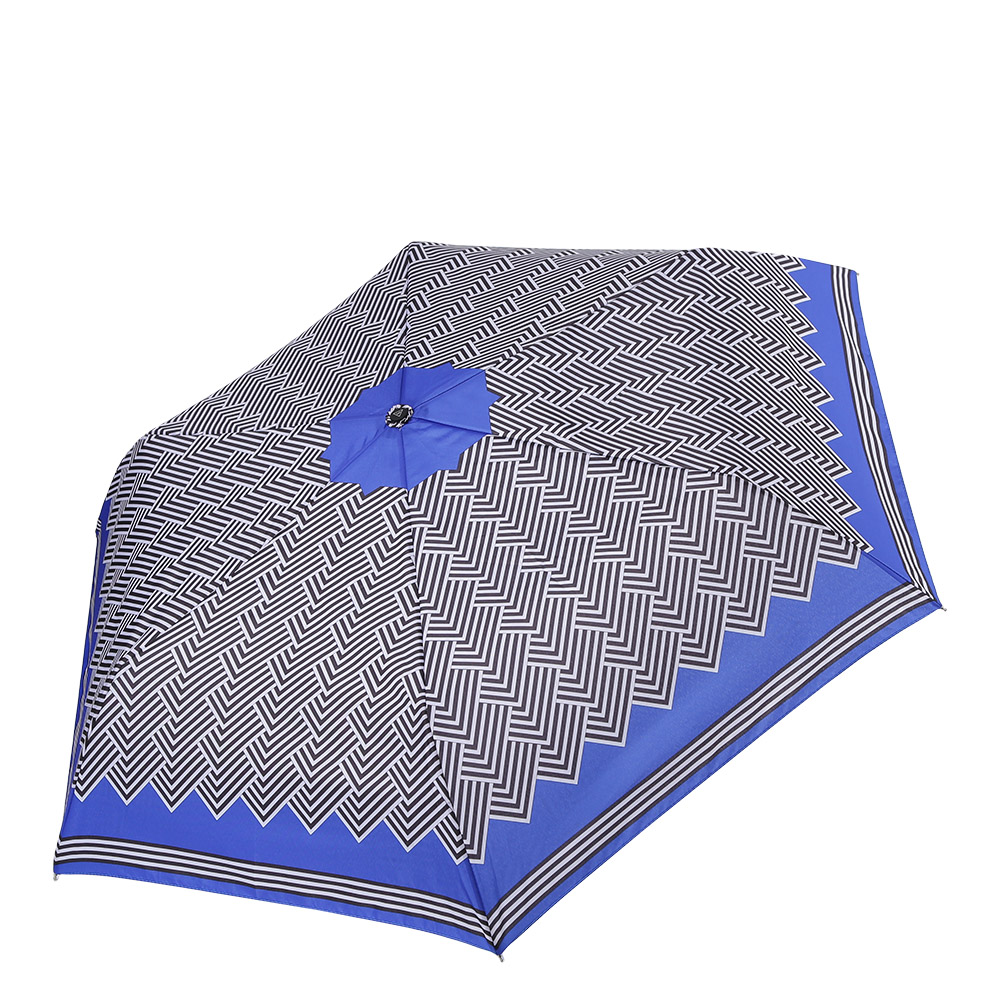 Зонт женский Fabretti, механика, 3 сложения, цвет: синий, белый, черный. MX-17100-1