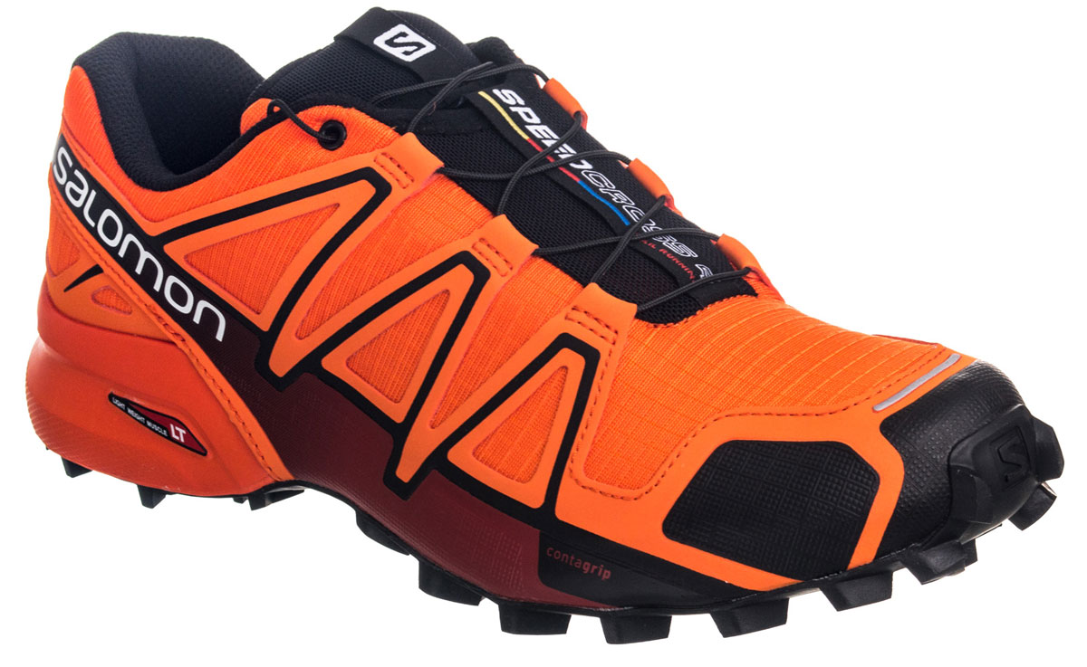 Кроссовки для бега мужские Salomon Speedcross 4, цвет: оранжевый. L39240100. Размер 7,5 (40)L39240100 Кроссовки для бега мужские Salomon Speedcross 4, цвет: оранжевый. L39240100. Размер 7,5 (40)L39240100Беговые мужские кроссовки от Salomon Speedcross 4 выполнены на 64,3% из синтетического материала и на 35,7% из текстиля. Конструкция верха Sensifit с пропиткой Mudguard не пропускает грязь и воду. Подъем оформлен шнуровкой с фиксатором, благодаря которой обувь сидит плотно на ноге, и дополнен кармашком для шнурков. Стелька Ortholite из ЭВА материала с текстильным верхним покрытием создает более прохладное и сухое пространство под стопой. Мягкая верхняя часть и подкладка, изготовленная из текстиля, обеспечивают дополнительный комфорт и предотвращают натирание. Язычок дополнен текстильной нашивкой с символикой бренда. Светоотражающие элементы обеспечат лучшую видимость в темное время суток. Подошва Contagrip не оставляет следов и обеспечивает отличное сцепление со скользкой поверхностью. Такие кроссовки займут достойное место в коллекции вашей спортивной обуви.