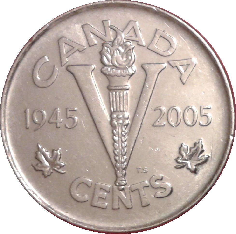Монета номиналом 5 центов 