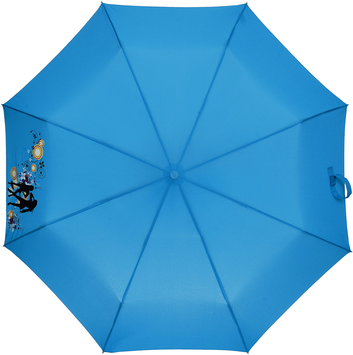 Зонт женский Airton, автомат, 3 сложения, цвет: голубой, оранжевый. 3917-228