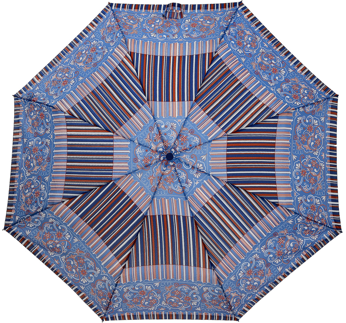 Зонт женский Airton, механический, 3 сложения, цвет: голубой, фиолетовый. 3515-126