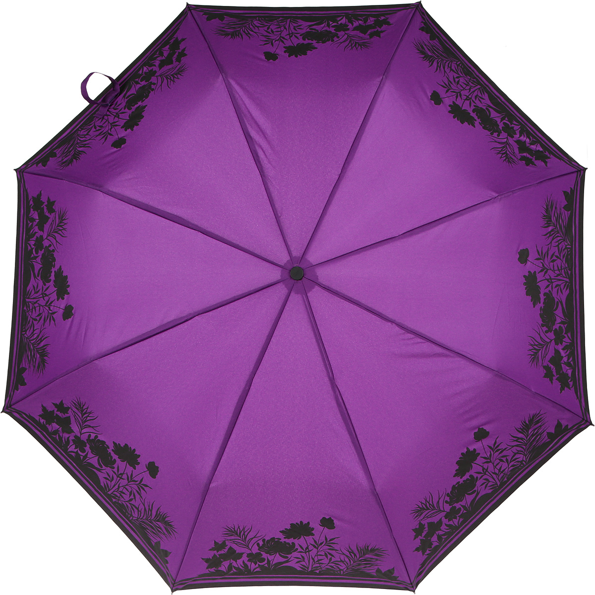 Зонт женский Zest, автомат, 3 сложения, цвет: фиолетовый, черный. 23849-0113