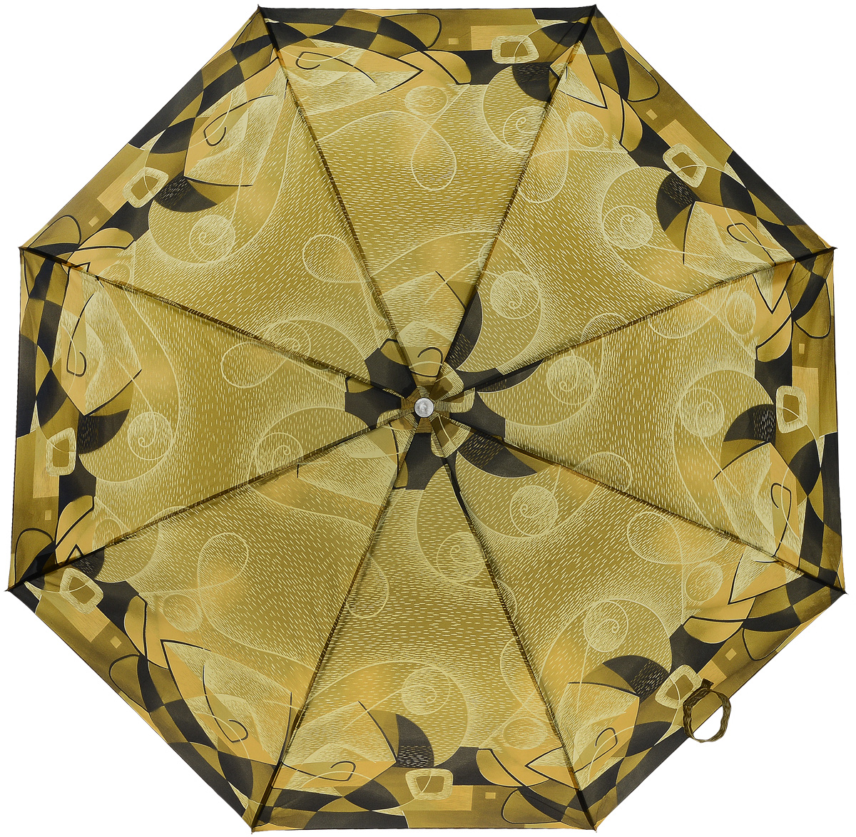 Зонт женский Prize, механический, 3 сложения, цвет: бежевый, темно-бежевый. 355-125