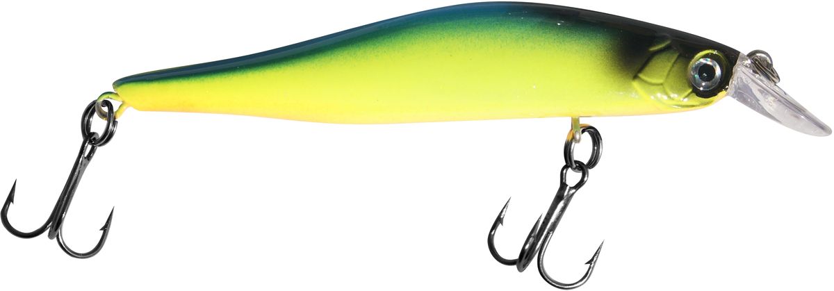 Воблер SWD Black Widow Minnow 95SS, цвет: черный, синий, зеленый, желтый, 11 г, 0,5-1,5 м воблер плавающий atemi deep black widow цвет perch длина 9 см вес 13 8 г заглубление 4 5 м