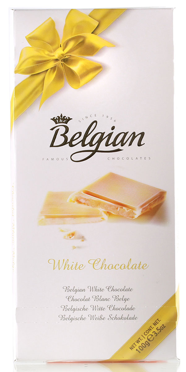 The Belgian Шоколад белый, 100 г7.33.11 The Belgian Шоколад белый, 100 г7.33.11В аромате преобладают ванильные и сливочные ноты. Лакомство пленяет насыщенным, удивительно нежным, богатым и шелковистым сливочно-карамельным вкусом. Шоколад станет прекрасным дополнением к кофе, капучино или чаю. Его можно предложить в качестве сопровождения к сладкому и полусладкому шампанскому, а также к белым винам из винограда Мускат, Гевюрцтраминер, Шардонне или Рислинг.