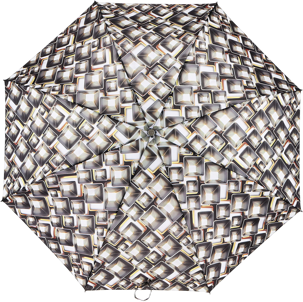Зонт женский Zest, полуавтомат, 3 сложения, цвет: темно-серый, белый. 23625-2097