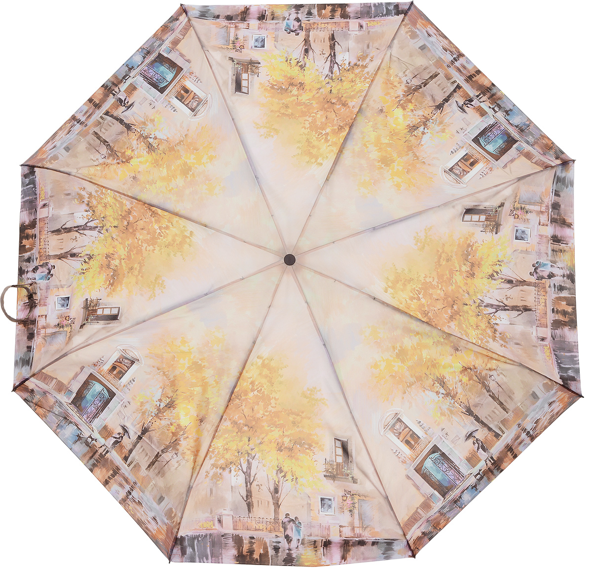 Зонт женский Zest, автомат, 4 сложения, цвет: светло-бежевый, коричневый. 24985-9067