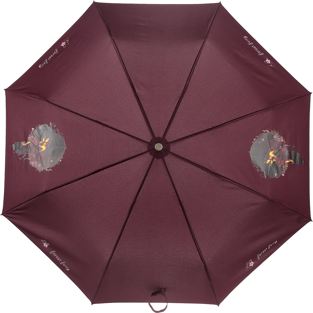 Зонт женский Airton, автомат, 3 сложения, цвет: бордовый, черный. 3912-338