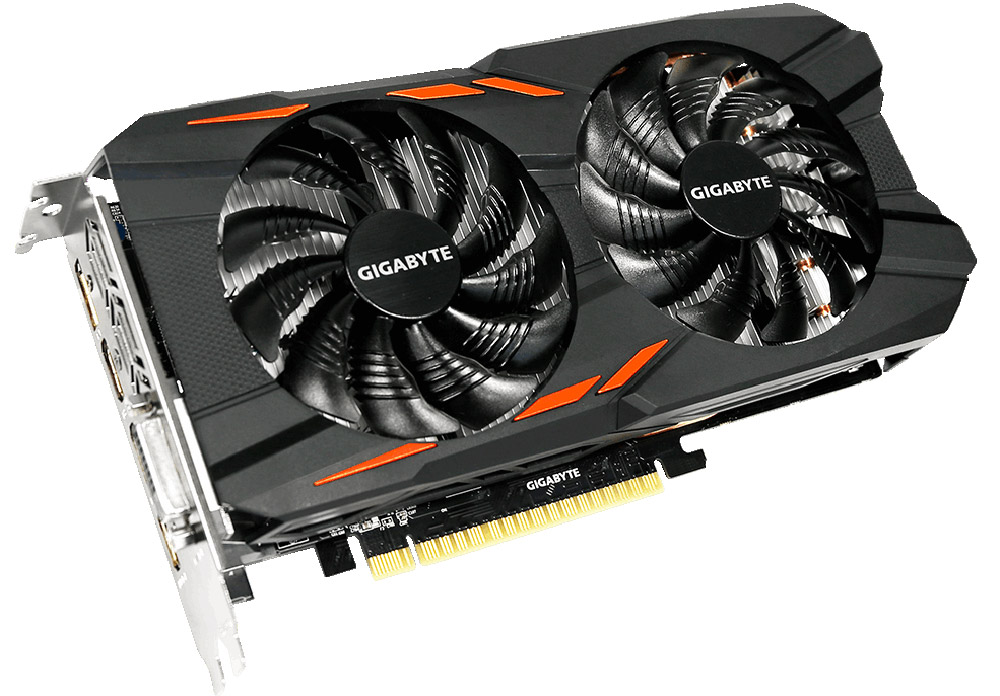 Gigabyte GeForce GTX 1050 Windforce OC 2G 2GB видеокартаGV-N1050WF2OC-2GD Gigabyte GeForce GTX 1050 Windforce OC 2G 2GB видеокартаGV-N1050WF2OC-2GDБудьте готовы к игровым сражениям с Gigabyte GeForce GTX 1050 Windforce OC 2G. Эта видеокарта обеспечивает высокую производительность, добавляя продвинутые игровые технологии (NVIDIA GameWorks) и самую продвинутую игровую экосистему (GeForce Experience).Реализовано с помощью новой архитектуры NVIDIA Pascal, Geforce GTX 1050 - квантовый скачок в эффективности производительности и энергопотребления.Технология NVIDIA GameWorks поддерживает последние требования современных мониторов, включая VR, мониторы с ультра высоким разрешением, также обеспечивает плавный игровой процесс, кинематографический опыт, возможность захвата изображения 360 даже в VR. Откройте для себя новое поколение VR, с низким показателем задержки, наушниками последнего поколения, благодаря технологии NVIDIA VRWorks. VR аудио (звуковые эффекты), реалистичная графика и физика предметов, позволяют вам прочувствовать и услышать каждый момент.Система охлаждения WINDFORCE 2X оснащена двумя вентиляторами 90 мм с уникальным дизайном лопастей, двумя медными композитными теплотрубками, технологией прямого контакта. Все это позволяет получить эффективный уровень теплорассеивания для высокопроизводительной системы с низкой температурой.Воздушный поток оптимизирован с помощью разнонаправленного вращения вентиляторов, которое позволяет уменьшить турбулентность и эффективно отводить тепло. Используется полу-пассивный режим работы, вентиляторы останавливают свою работу, если температура чипа невысокая, или нет достаточной нагрузки. На торце видеокарты расположен индикатор работы вентилятора.Композитные медные трубки сочетают в себе два важных аспекта теплопереноса и способности забирать тепло из зоны прямого контакта. Таким образом повышается эффективность охлаждения на 29%. Медные трубки имеют прямую зону соприкосновения с графическим процессором.Металлическая задняя пластина усиливает конструкцию видеокарты, защищает элементную базу от внешнего механического воздействия и повреждений.Одним простым действием в программном обеспечении XTREME Engine, игроки могут легко настроить карту таким образом, чтобы удовлетворить различные игровые требования без специальных знаний.При производстве карты используются дроссели и конденсаторы высокого качества, благодаря этому факту графическая карта обеспечивает выдающуюся производительность и долговечность системы.