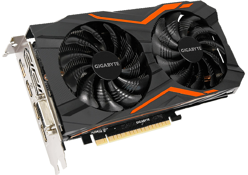 Gigabyte GeForce GTX 1050 G1 Gaming 2G 2GB видеокартаGV-N1050G1 GAMING-2GD Gigabyte GeForce GTX 1050 G1 Gaming 2G 2GB видеокартаGV-N1050G1 GAMING-2GDБудьте готовы к игровым сражениям с Gigabyte GeForce GTX 1050 G1 Gaming 2G. Эта видеокарта обеспечивает высокую производительность, добавляя продвинутые игровые технологии (NVIDIA GameWorks) и самую продвинутую игровую экосистему (GeForce Experience).Реализовано с помощью новой архитектуры NVIDIA Pascal, Geforce GTX 1050 - квантовый скачок в эффективности производительности и энергопотребления.Система охлаждения WINDFORCE 2X оснащена двумя вентиляторами 90 мм с уникальным дизайном лопастей, двумя медными композитными теплотрубками, технологией прямого контакта. Все это позволяет получить эффективный уровень теплорассеивания для высокопроизводительной системы с низкой температурой.Воздушный поток оптимизирован с помощью разнонаправленного вращения вентиляторов, которое позволяет уменьшить турбулентность и эффективно отводить тепло. Используется полу-пассивный режим работы, вентиляторы останавливают свою работу, если температура чипа невысокая, или нет достаточной нагрузки. На торце видеокарты расположен индикатор работы вентилятора.Композитные медные трубки сочетают в себе два важных аспекта теплопереноса и способности забирать тепло из зоны прямого контакта. Таким образом повышается эффективность охлаждения на 29%. Медные трубки имеют прямую зону соприкосновения с графическим процессором.Металлическая задняя пластина усиливает конструкцию видеокарты, защищает элементную базу от внешнего механического воздействия и повреждений.Одним простым действием в программном обеспечении XTREME Engine, игроки могут легко настроить карту таким образом, чтобы удовлетворить различные игровые требования без специальных знаний.При производстве карты используются дроссели и конденсаторы высокого качества, благодаря этому факту графическая карта обеспечивает выдающуюся производительность и долговечность системы.