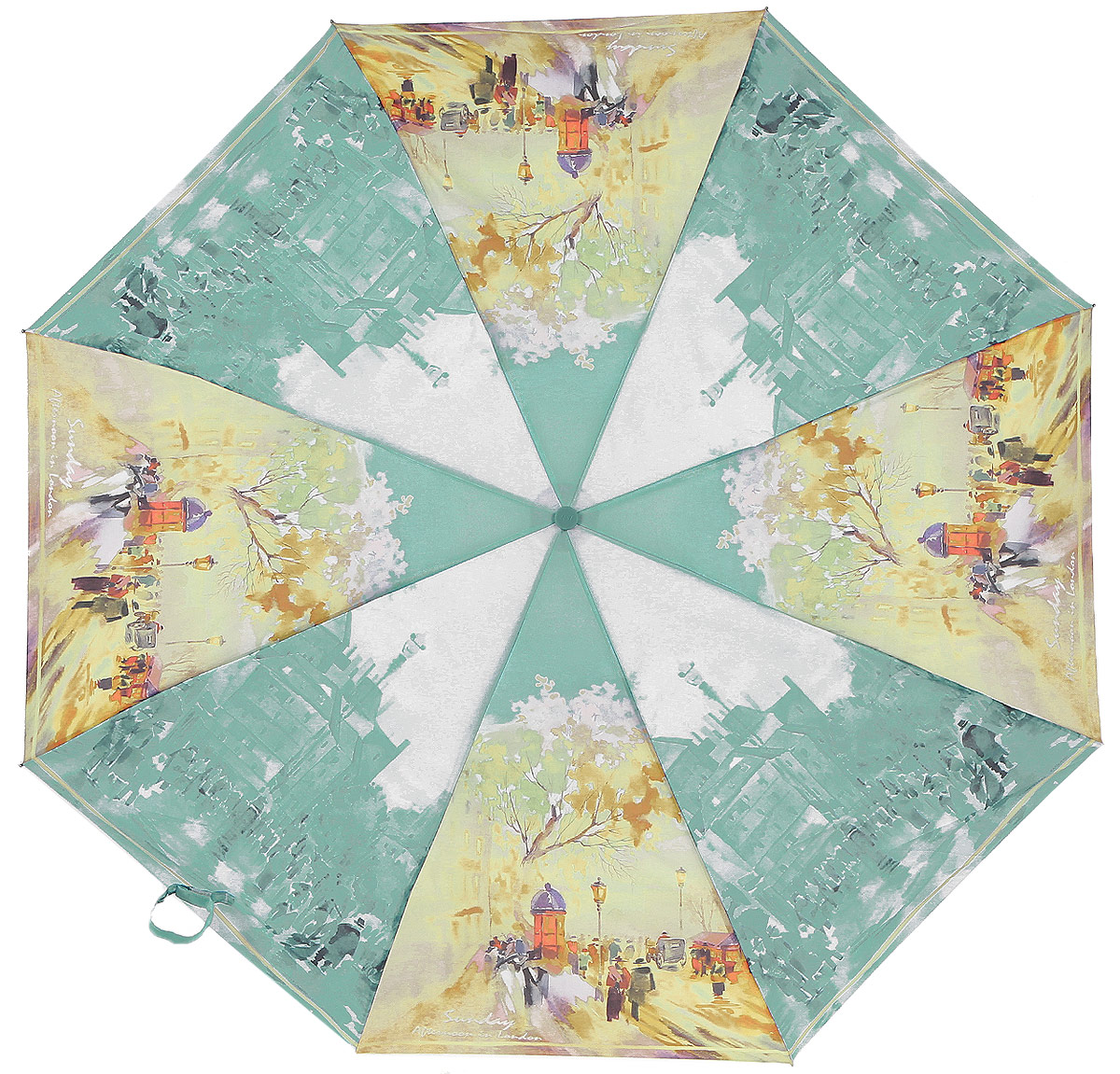 Зонт женский Zest, автомат, 3 сложения, цвет: бирюзовый, бежевый. 239555-11