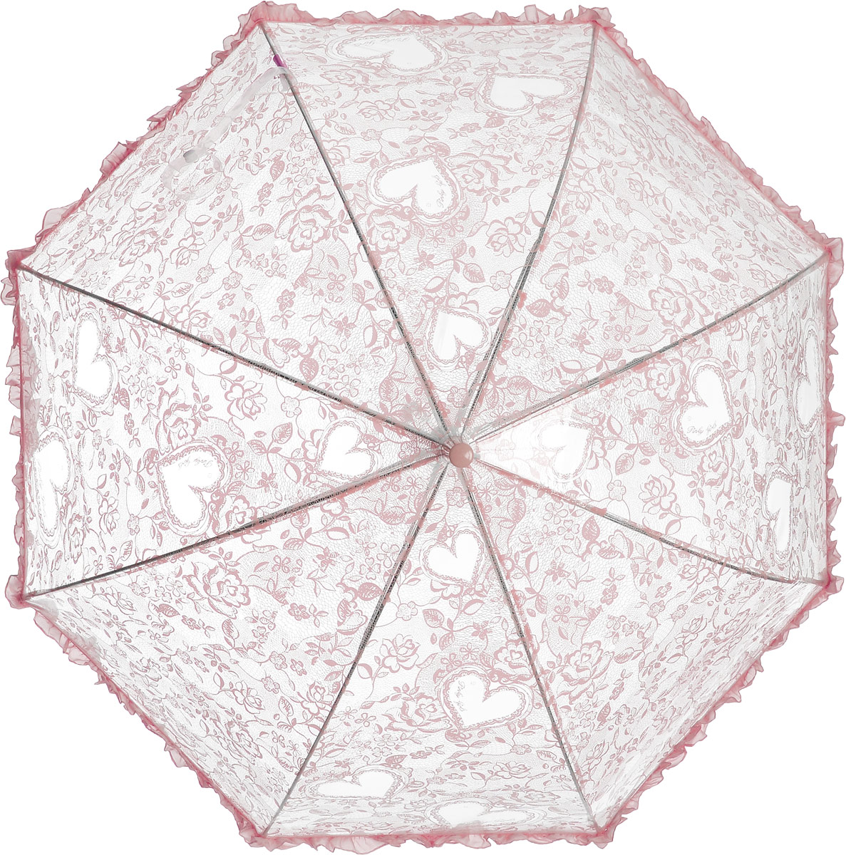 Зонт детский Airton, механический, трость, цвет: прозрачный, розовый. 1651-03