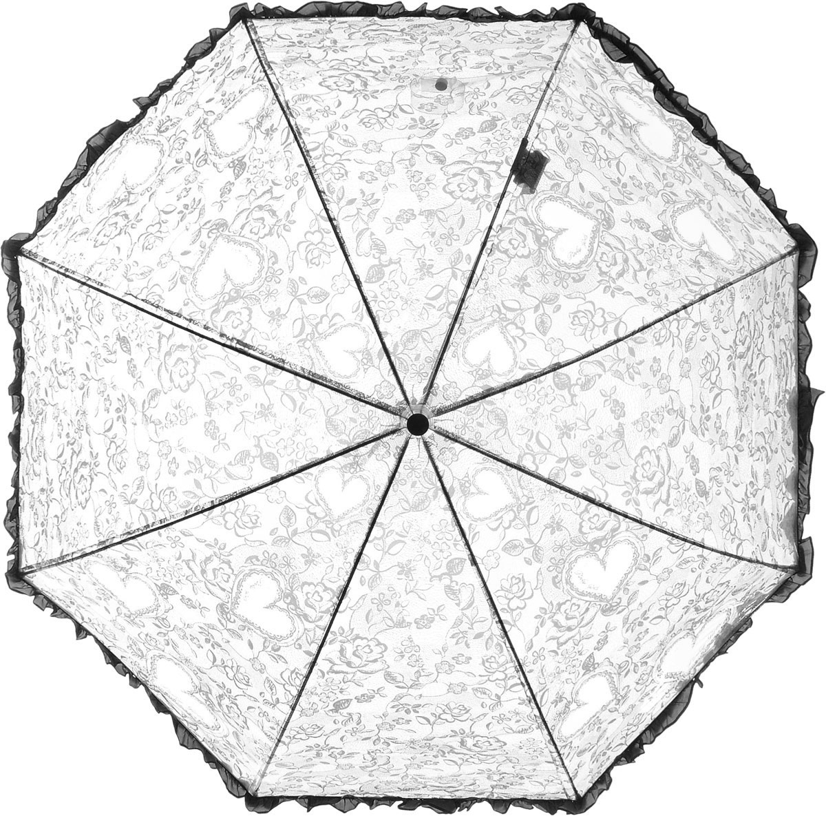 Зонт детский Airton, механический, трость, цвет: прозрачный, черный. 1651-06