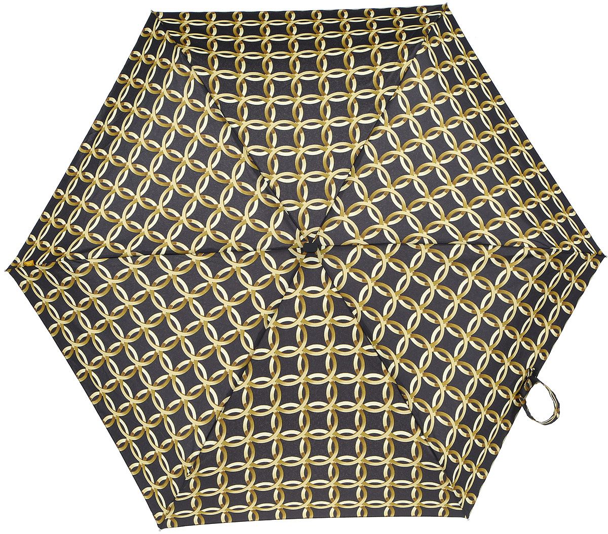 Зонт женский Zest, механический, 5 сложений, цвет: черный, золотой. 25518-262
